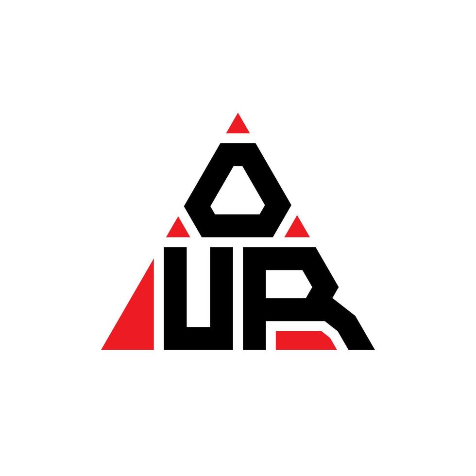 ons driehoeksletterlogo-ontwerp met driehoekige vorm. ons driehoekslogo-ontwerpmonogram. onze driehoek vector logo sjabloon met rode kleur. ons driehoekige logo eenvoudig, elegant en luxueus logo.