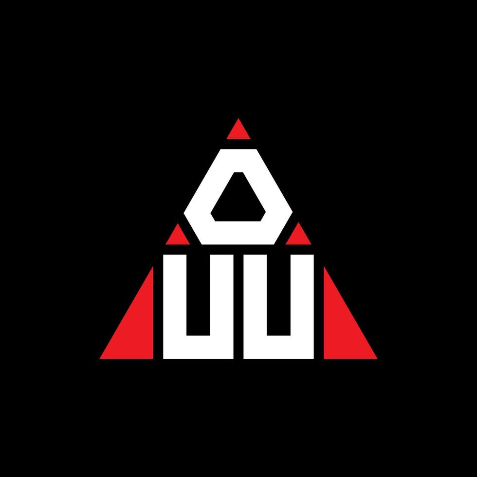 ouu driehoek brief logo ontwerp met driehoekige vorm. ouu driehoek logo ontwerp monogram. ouu driehoek vector logo sjabloon met rode kleur. ouu driehoekig logo eenvoudig, elegant en luxueus logo.