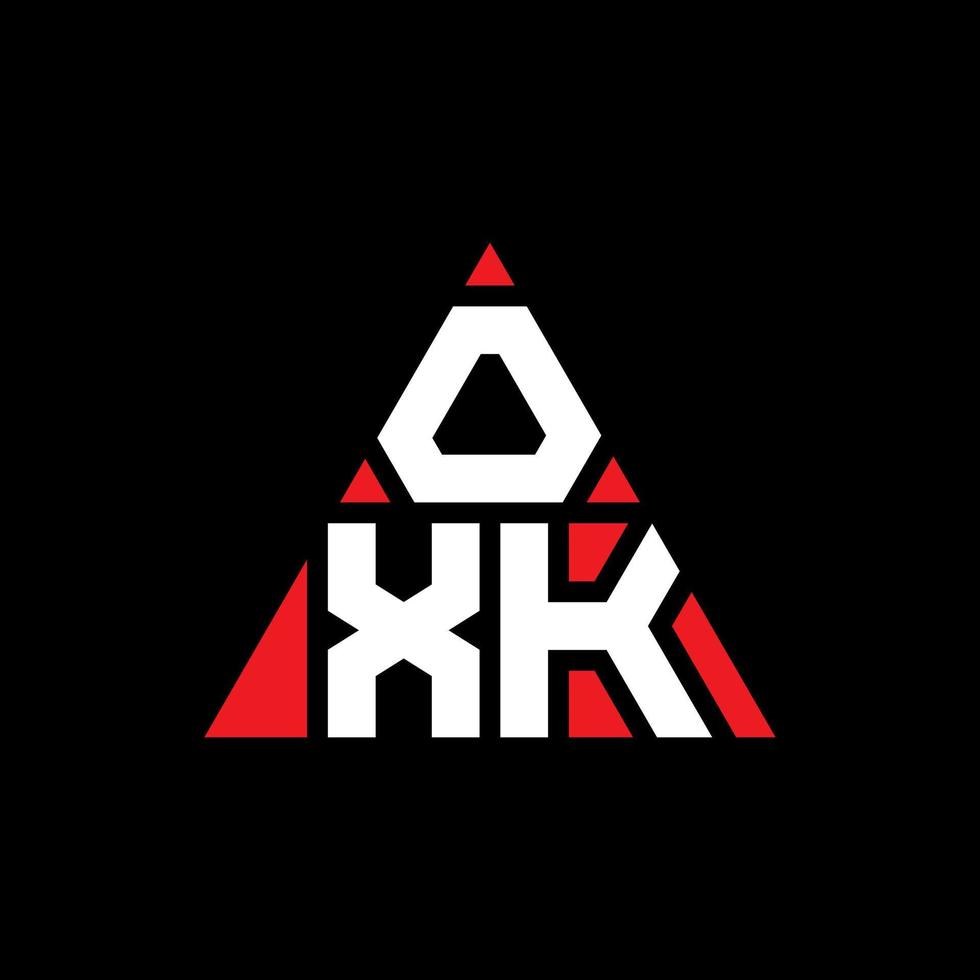 oxk driehoek brief logo ontwerp met driehoekige vorm. oxk driehoek logo ontwerp monogram. oxk driehoek vector logo sjabloon met rode kleur. oxk driehoekig logo eenvoudig, elegant en luxueus logo.