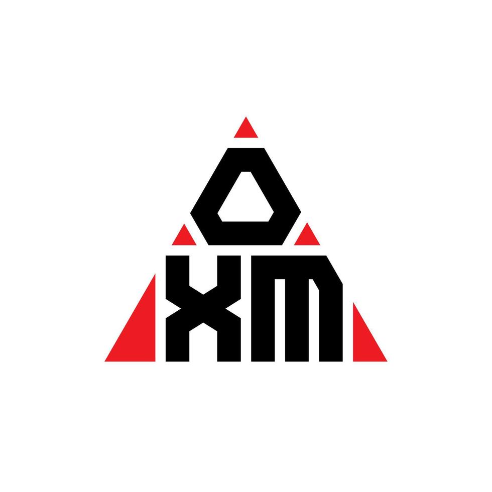 oxm driehoek brief logo ontwerp met driehoekige vorm. oxm driehoek logo ontwerp monogram. oxm driehoek vector logo sjabloon met rode kleur. oxm driehoekig logo eenvoudig, elegant en luxueus logo.
