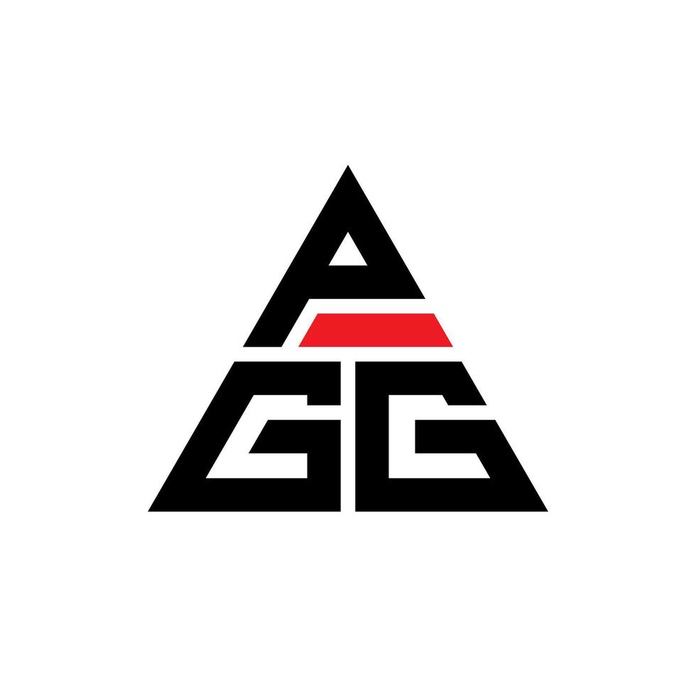 pgg driehoek brief logo ontwerp met driehoekige vorm. pgg driehoek logo ontwerp monogram. pgg driehoek vector logo sjabloon met rode kleur. pgg driehoekig logo eenvoudig, elegant en luxueus logo.