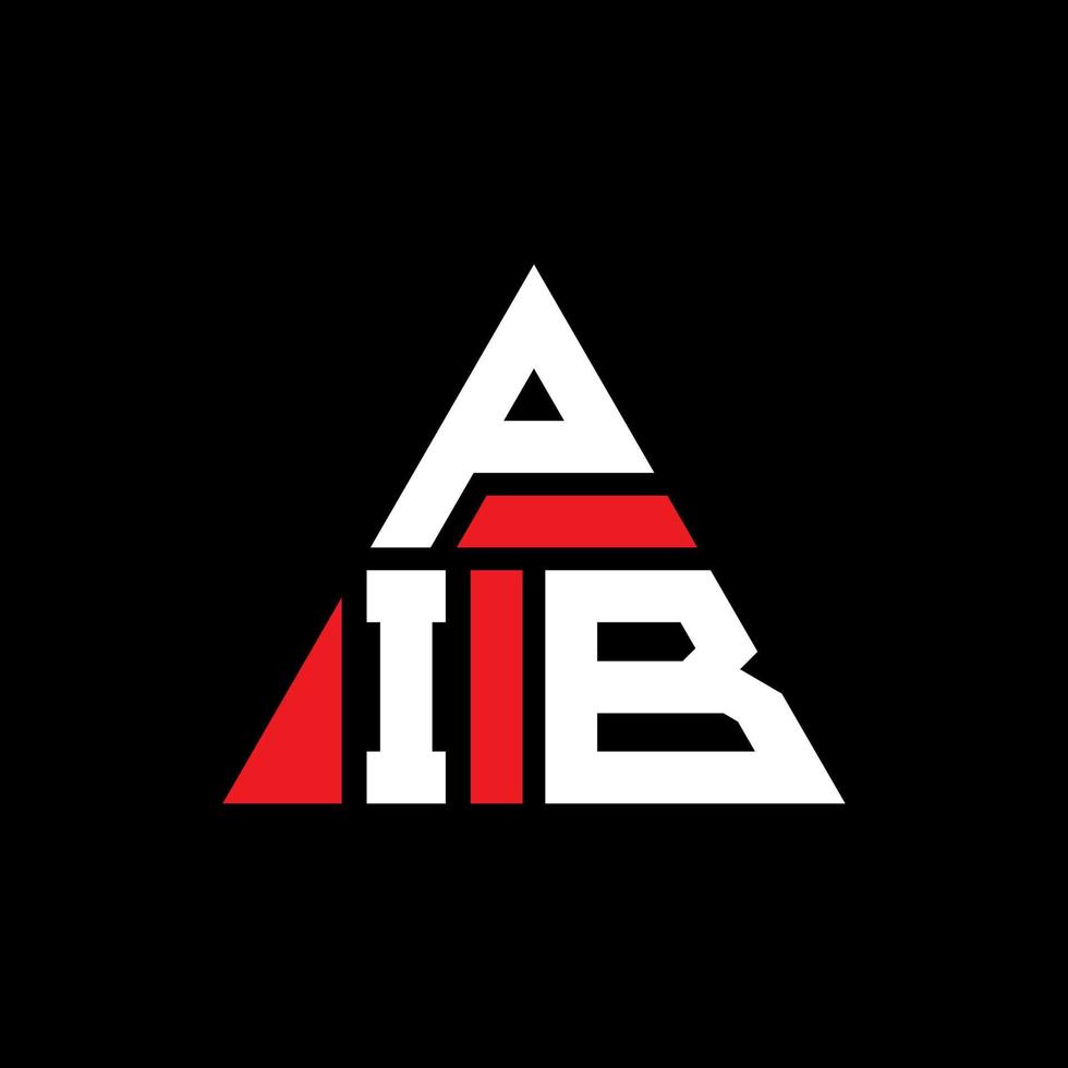 pib driehoek letter logo ontwerp met driehoekige vorm. pib driehoek logo ontwerp monogram. pib driehoek vector logo sjabloon met rode kleur. pib driehoekig logo eenvoudig, elegant en luxueus logo.