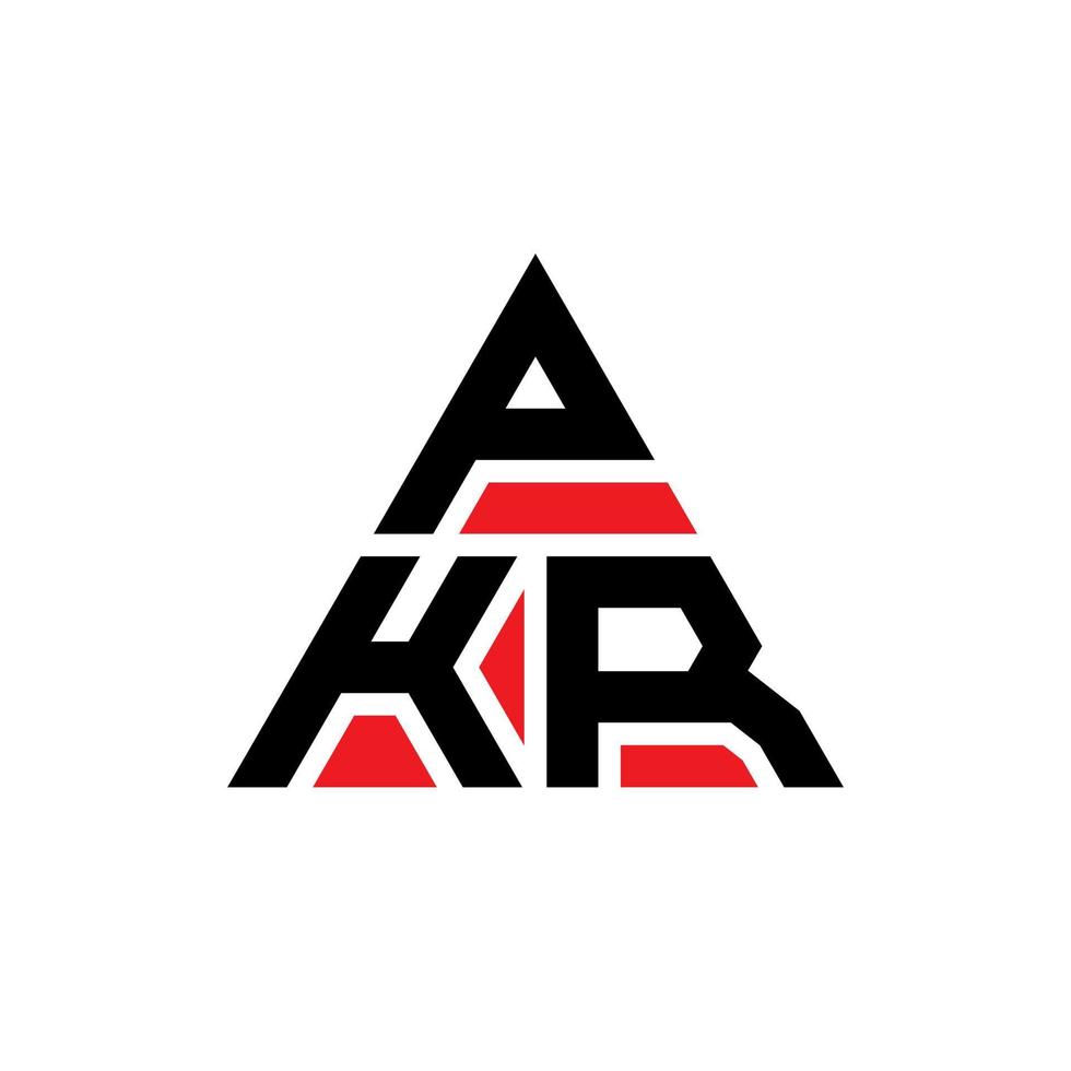 pkr driehoek brief logo ontwerp met driehoekige vorm. pkr driehoek logo ontwerp monogram. pkr driehoek vector logo sjabloon met rode kleur. pkr driehoekig logo eenvoudig, elegant en luxueus logo.
