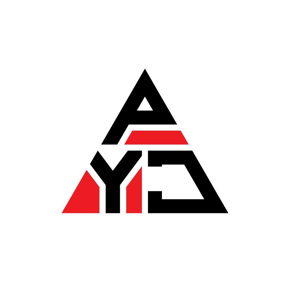 pyj driehoek brief logo ontwerp met driehoekige vorm. pyj driehoek logo ontwerp monogram. pyj driehoek vector logo sjabloon met rode kleur. pyj driehoekig logo eenvoudig, elegant en luxueus logo.