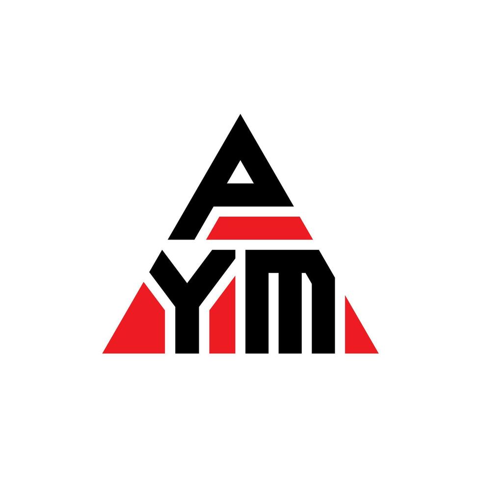 pym driehoek brief logo ontwerp met driehoekige vorm. pym driehoek logo ontwerp monogram. pym driehoek vector logo sjabloon met rode kleur. pym driehoekig logo eenvoudig, elegant en luxueus logo.