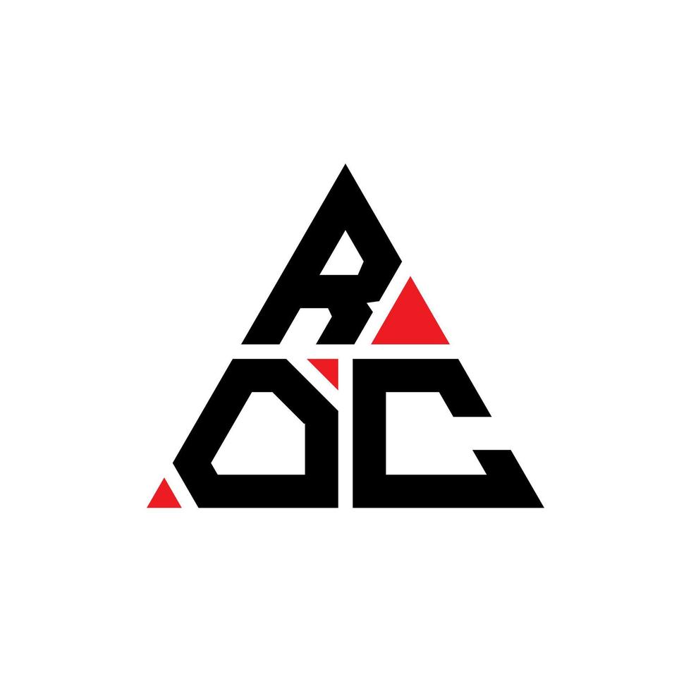 roc driehoek brief logo ontwerp met driehoekige vorm. roc driehoek logo ontwerp monogram. roc driehoek vector logo sjabloon met rode kleur. roc driehoekig logo eenvoudig, elegant en luxueus logo.