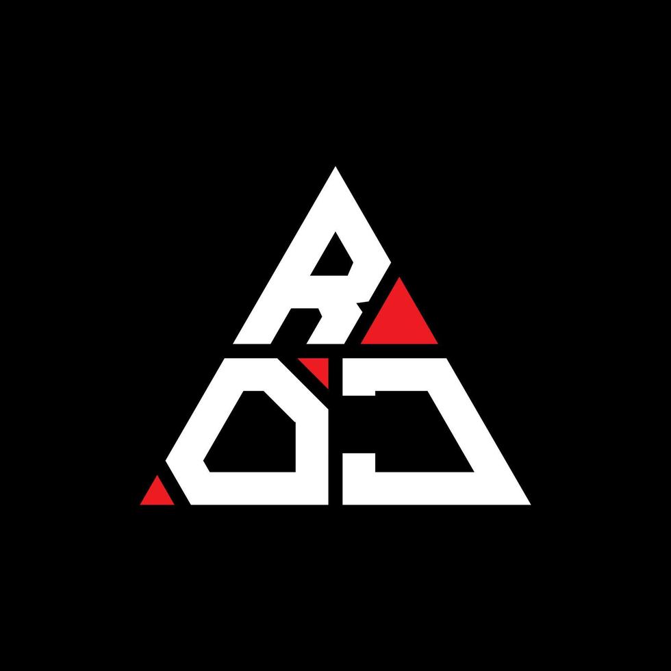 roj driehoek brief logo ontwerp met driehoekige vorm. roj driehoek logo ontwerp monogram. roj driehoek vector logo sjabloon met rode kleur. roj driehoekig logo eenvoudig, elegant en luxueus logo.