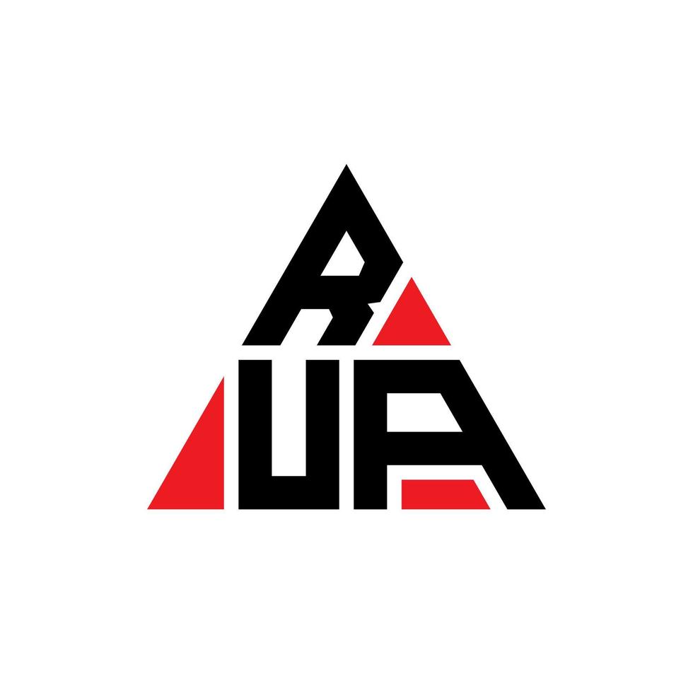rua driehoek brief logo ontwerp met driehoekige vorm. rua driehoek logo ontwerp monogram. rua driehoek vector logo sjabloon met rode kleur. rua driehoekig logo eenvoudig, elegant en luxueus logo.