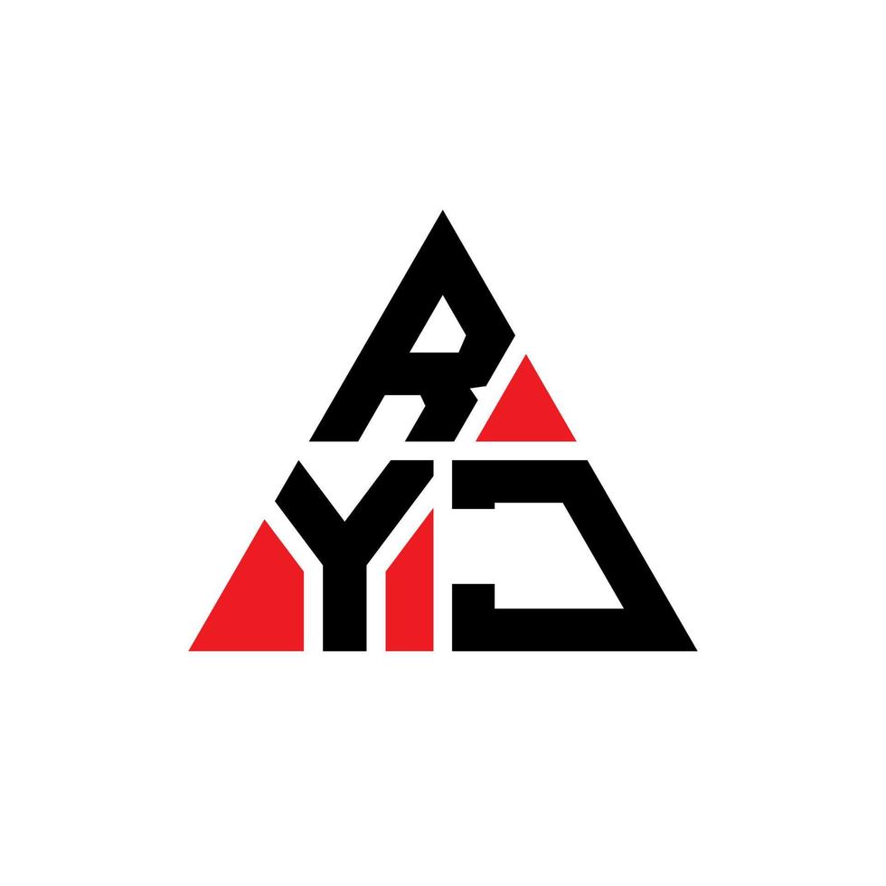 ryj driehoek brief logo ontwerp met driehoekige vorm. ryj driehoek logo ontwerp monogram. ryj driehoek vector logo sjabloon met rode kleur. ryj driehoekig logo eenvoudig, elegant en luxueus logo.