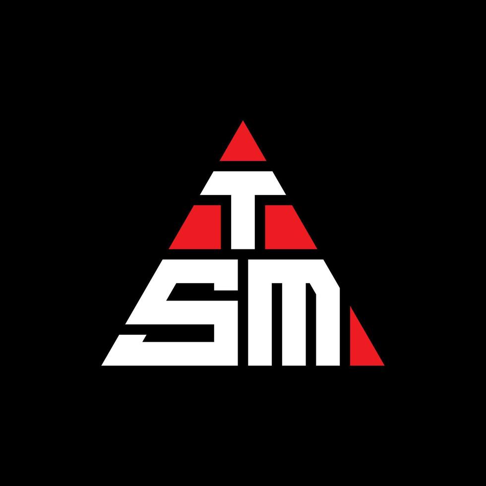 tsm driehoek brief logo ontwerp met driehoekige vorm. tsm driehoek logo ontwerp monogram. tsm driehoek vector logo sjabloon met rode kleur. tsm driehoekig logo eenvoudig, elegant en luxueus logo.