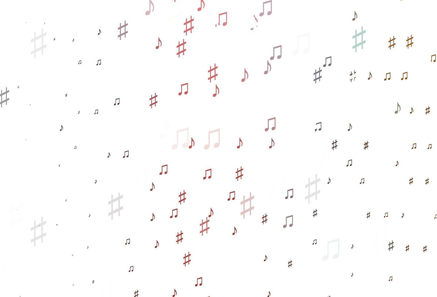lichtroze, geel vectorpatroon met muziekelementen. vector