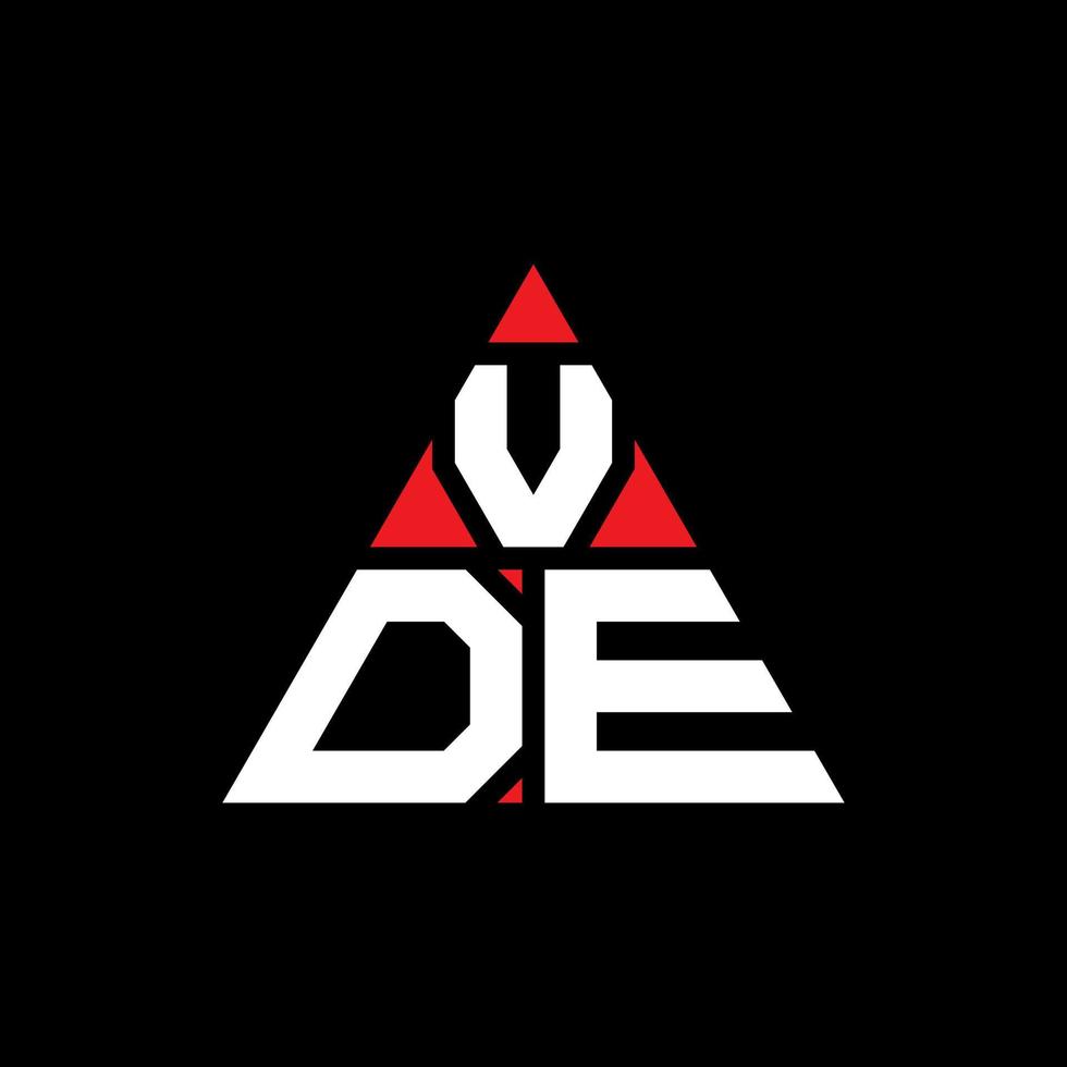 vde driehoek brief logo ontwerp met driehoekige vorm. vde driehoek logo ontwerp monogram. vde driehoek vector logo sjabloon met rode kleur. vde driehoekig logo eenvoudig, elegant en luxueus logo.