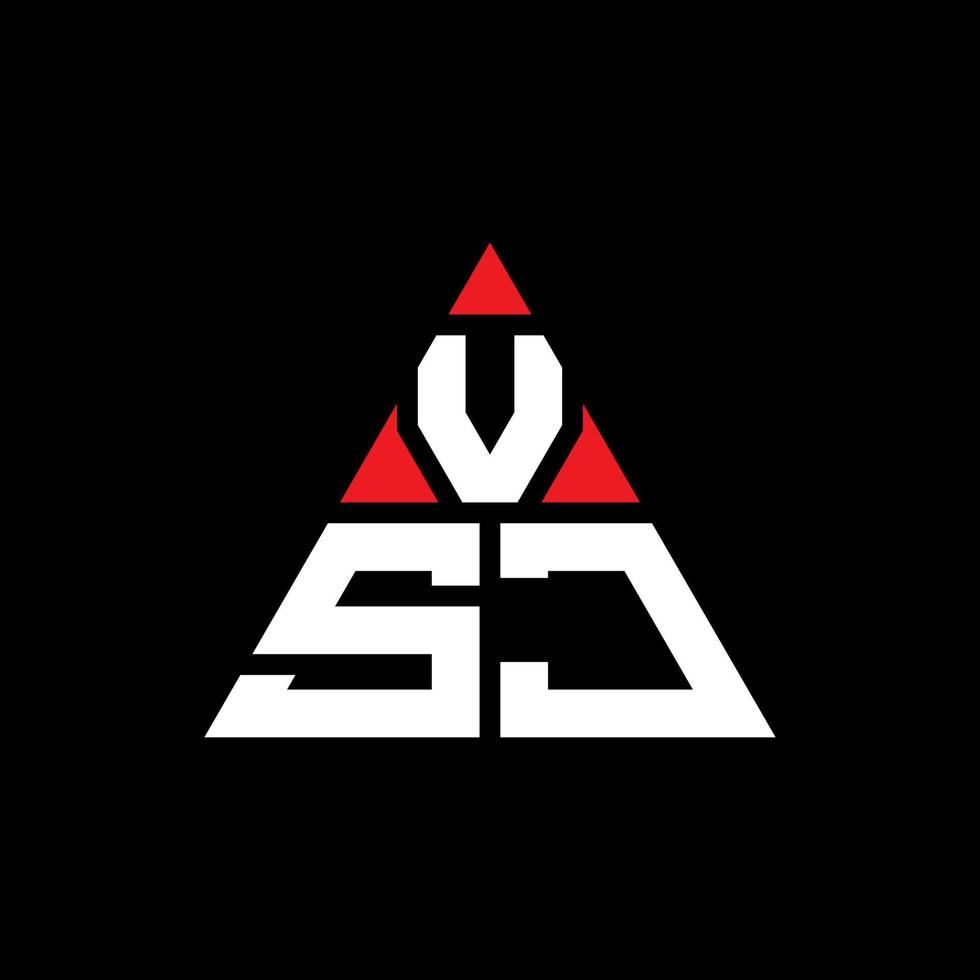 vsj driehoek brief logo ontwerp met driehoekige vorm. vsj driehoek logo ontwerp monogram. vsj driehoek vector logo sjabloon met rode kleur. vsj driehoekig logo eenvoudig, elegant en luxueus logo.