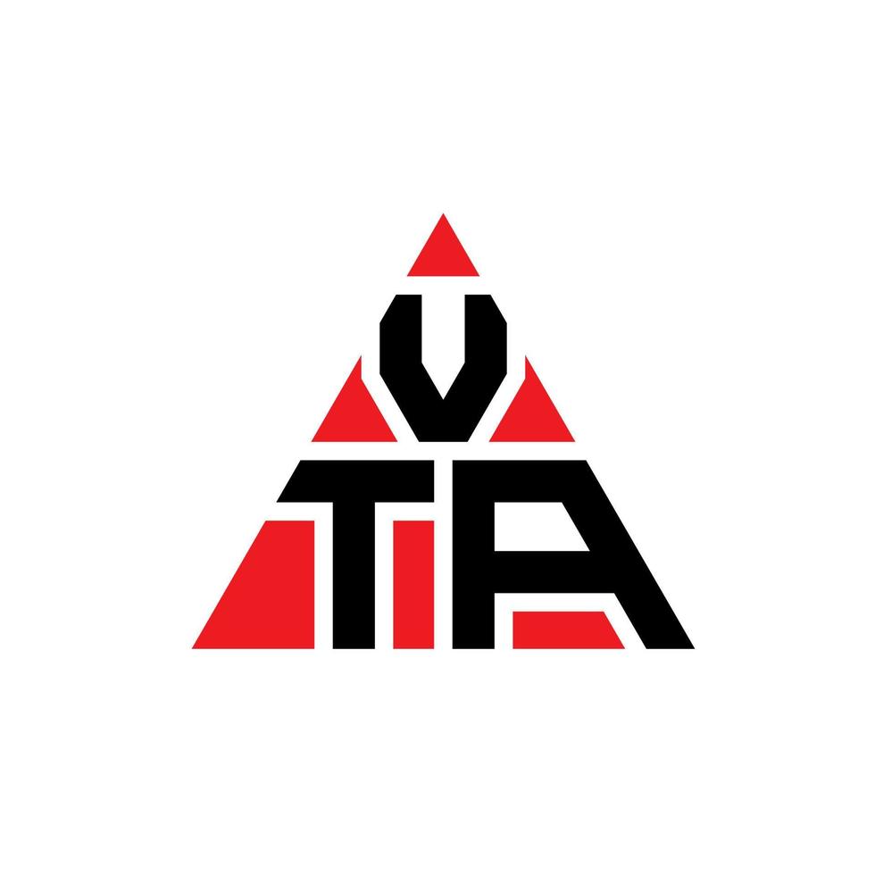 vta driehoek brief logo ontwerp met driehoekige vorm. vta driehoek logo ontwerp monogram. vta driehoek vector logo sjabloon met rode kleur. vta driehoekig logo eenvoudig, elegant en luxueus logo.