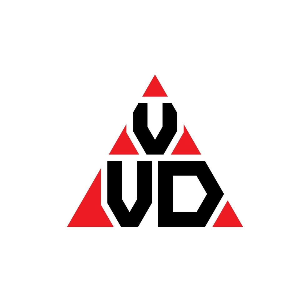 vvd driehoek letter logo ontwerp met driehoekige vorm. vvd driehoek logo ontwerp monogram. vvd driehoek vector logo sjabloon met rode kleur. vvd driehoekig logo eenvoudig, elegant en luxueus logo.