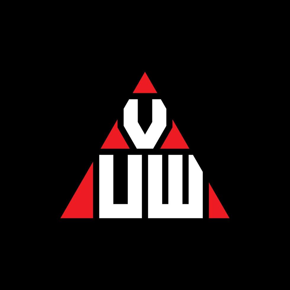 vuw driehoek brief logo ontwerp met driehoekige vorm. vuw driehoek logo ontwerp monogram. vuw driehoek vector logo sjabloon met rode kleur. vuw driehoekig logo eenvoudig, elegant en luxueus logo.