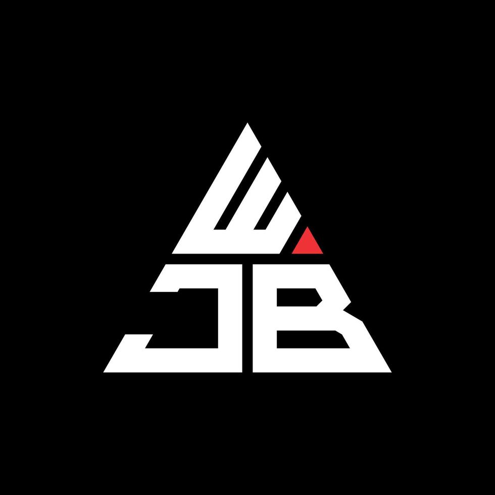wjb driehoek brief logo ontwerp met driehoekige vorm. wjb driehoek logo ontwerp monogram. wjb driehoek vector logo sjabloon met rode kleur. wjb driehoekig logo eenvoudig, elegant en luxueus logo.