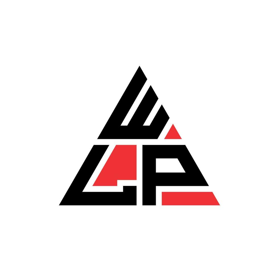 wlp driehoek brief logo ontwerp met driehoekige vorm. wlp driehoek logo ontwerp monogram. wlp driehoek vector logo sjabloon met rode kleur. wlp driehoekig logo eenvoudig, elegant en luxueus logo.