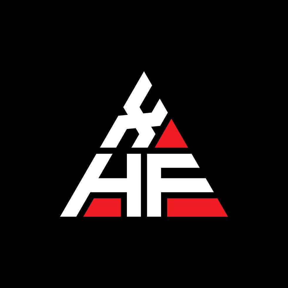 xhf driehoek brief logo ontwerp met driehoekige vorm. xhf driehoek logo ontwerp monogram. xhf driehoek vector logo sjabloon met rode kleur. xhf driehoekig logo eenvoudig, elegant en luxueus logo.