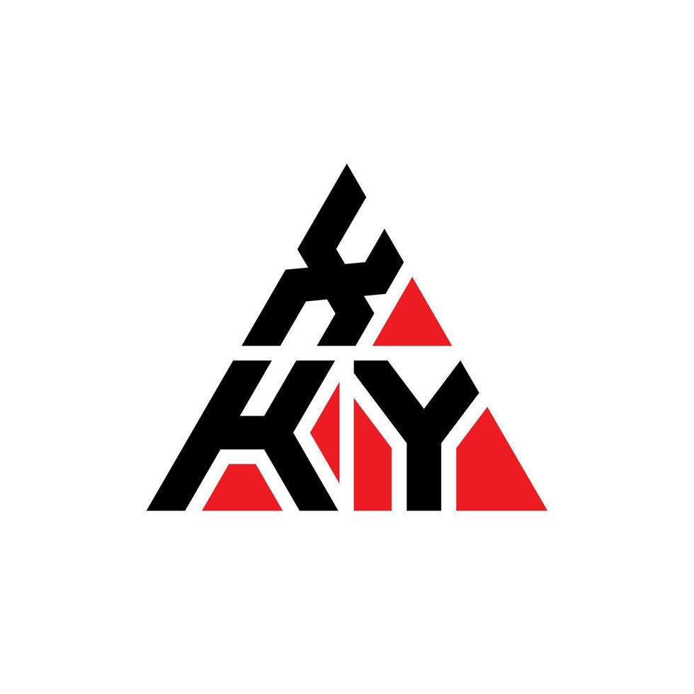 xky driehoek brief logo ontwerp met driehoekige vorm. xky driehoek logo ontwerp monogram. xky driehoek vector logo sjabloon met rode kleur. xky driehoekig logo eenvoudig, elegant en luxueus logo.