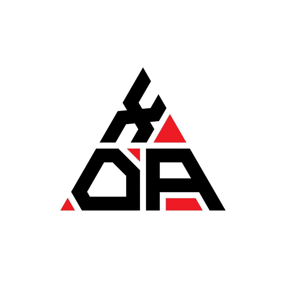xoa driehoek brief logo ontwerp met driehoekige vorm. xoa driehoek logo ontwerp monogram. xoa driehoek vector logo sjabloon met rode kleur. xoa driehoekig logo eenvoudig, elegant en luxueus logo.