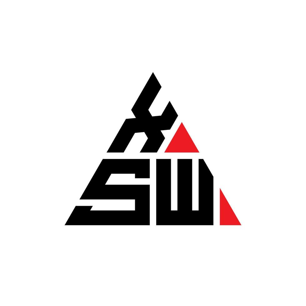 xsw driehoek brief logo ontwerp met driehoekige vorm. xsw driehoek logo ontwerp monogram. xsw driehoek vector logo sjabloon met rode kleur. xsw driehoekig logo eenvoudig, elegant en luxueus logo.