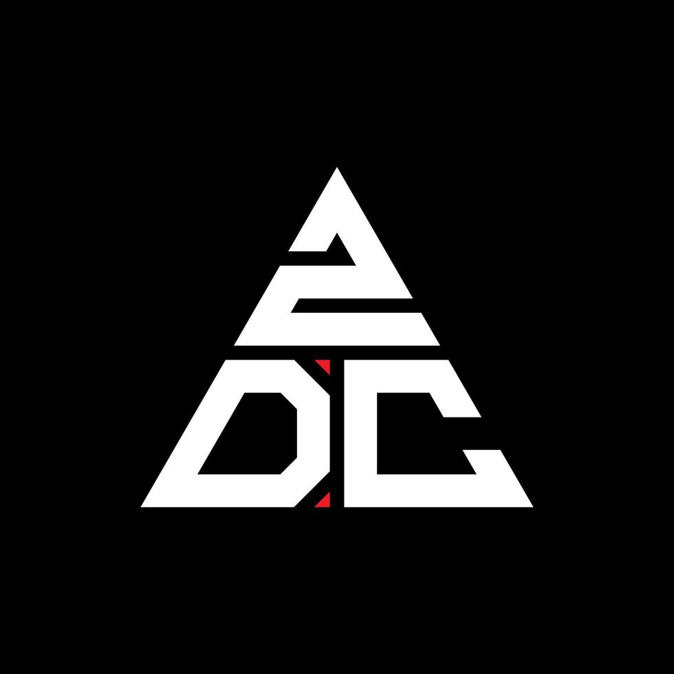 zdc driehoek brief logo ontwerp met driehoekige vorm. zdc driehoek logo ontwerp monogram. zdc driehoek vector logo sjabloon met rode kleur. zdc driehoekig logo eenvoudig, elegant en luxueus logo.