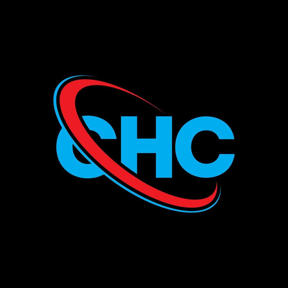 chc-logo. chc brief. chc brief logo ontwerp. initialen chc-logo gekoppeld aan cirkel en monogram-logo in hoofdletters. chc typografie voor technologie, zaken en onroerend goed merk. vector