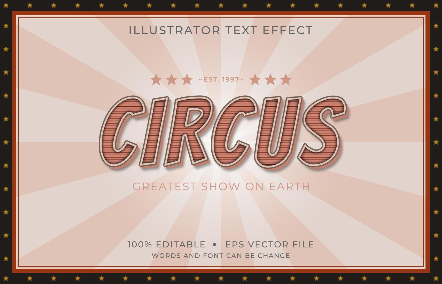 retro circus lettertype met hoofdletters vector