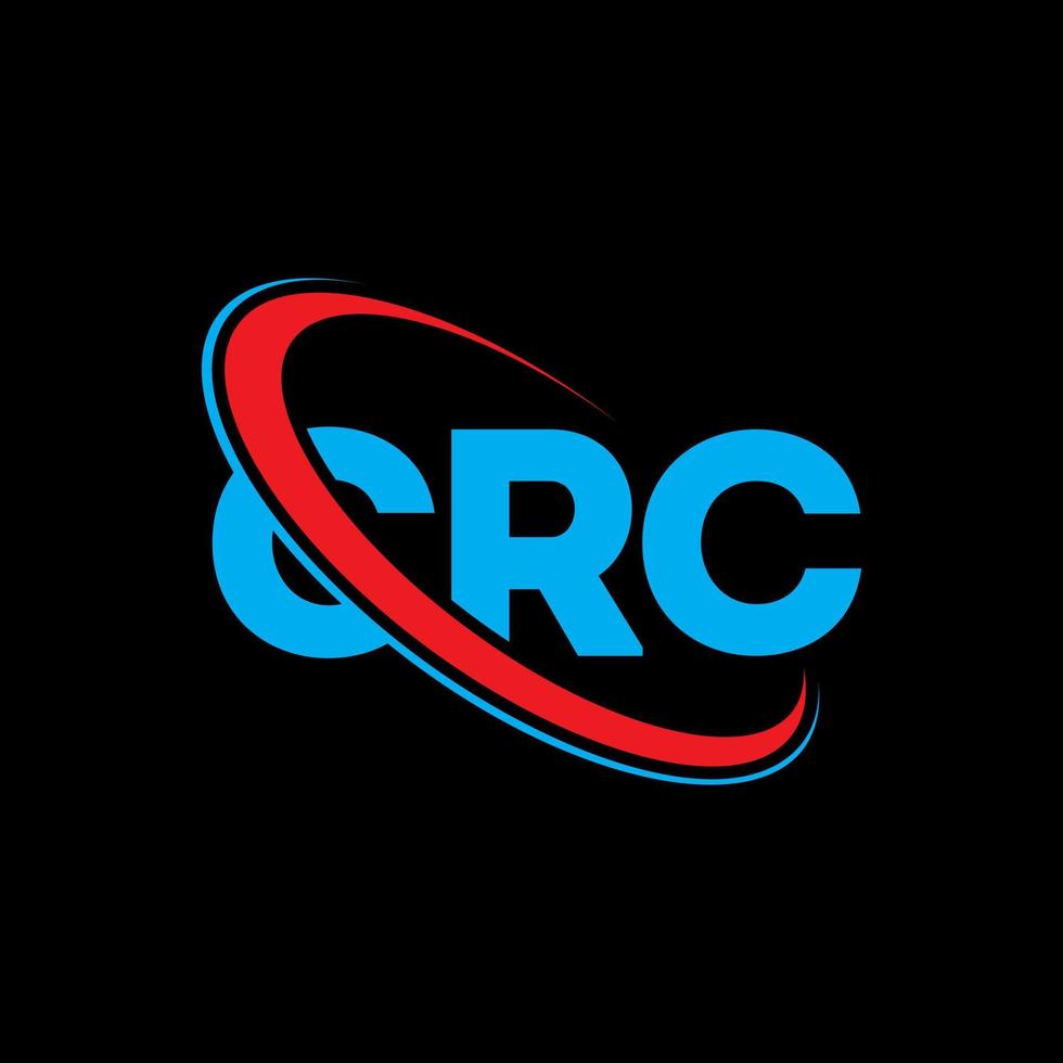 crc-logo. crc brief. crc brief logo ontwerp. initialen crc-logo gekoppeld aan cirkel en monogram-logo in hoofdletters. crc-typografie voor technologie, zaken en onroerend goed merk. vector