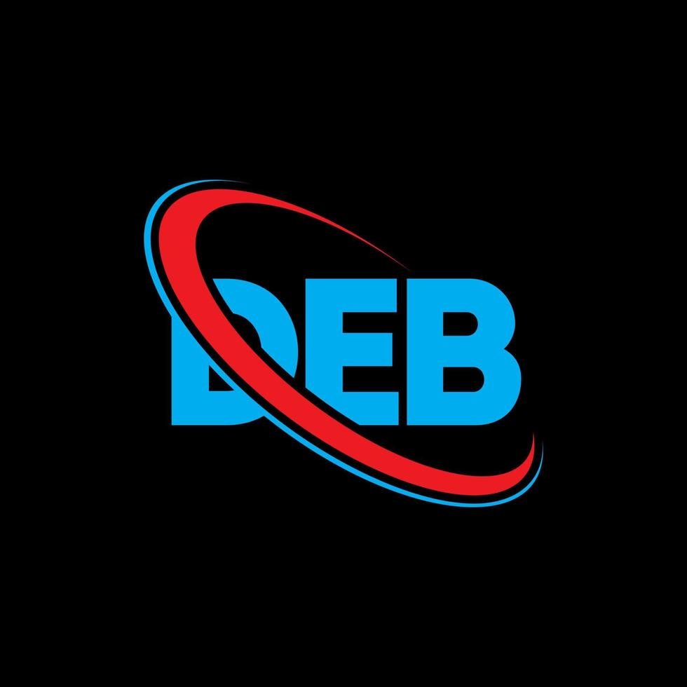 deb-logo. deb brief. deb brief logo ontwerp. initialen deb-logo gekoppeld aan cirkel en monogram-logo in hoofdletters. deb typografie voor technologie, business en onroerend goed merk. vector