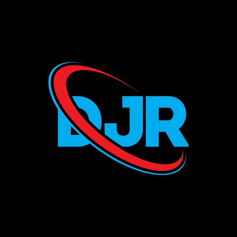 djr-logo. djr brief. djr brief logo ontwerp. initialen djr-logo gekoppeld aan cirkel en monogram-logo in hoofdletters. djr typografie voor technologie, business en onroerend goed merk. vector