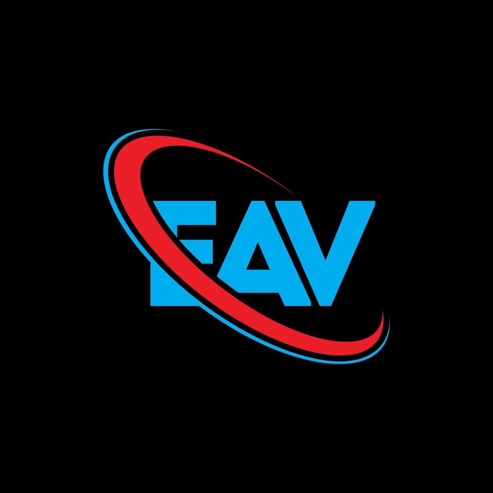 eav-logo. ev brief. eav brief logo ontwerp. initialen eav logo gekoppeld aan cirkel en hoofdletter monogram logo. eav typografie voor technologie, zaken en onroerend goed merk. vector