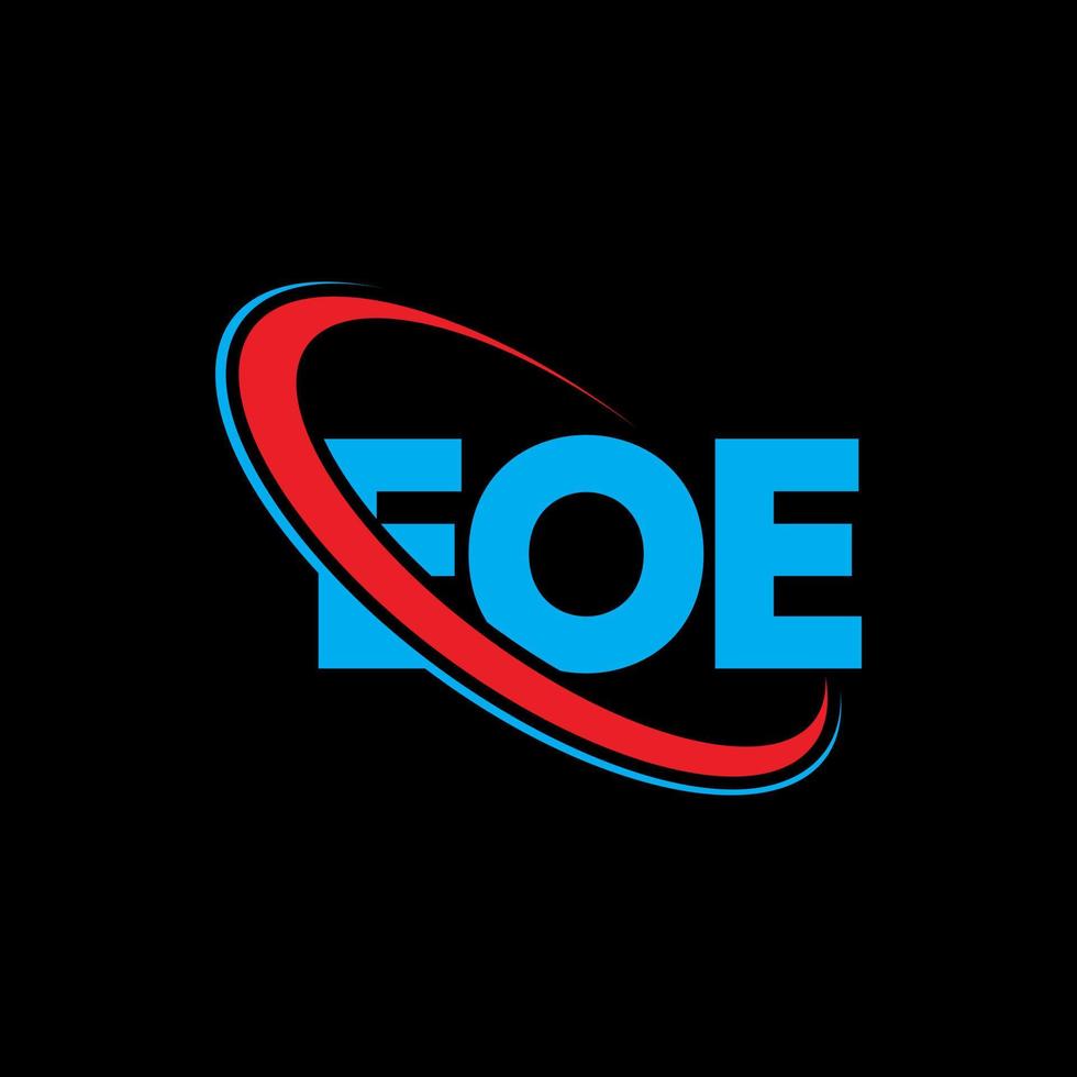 eoe-logo. oe brief. eoe brief logo ontwerp. initialen eoe-logo gekoppeld aan cirkel en monogram-logo in hoofdletters. eoe-typografie voor technologie, zaken en onroerend goed merk. vector