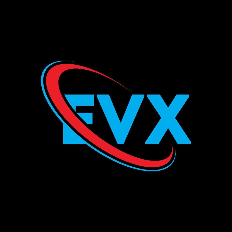 evx-logo. evx brief. evx brief logo ontwerp. initialen evx logo gekoppeld aan cirkel en hoofdletter monogram logo. evx typografie voor technologie, zaken en onroerend goed merk. vector