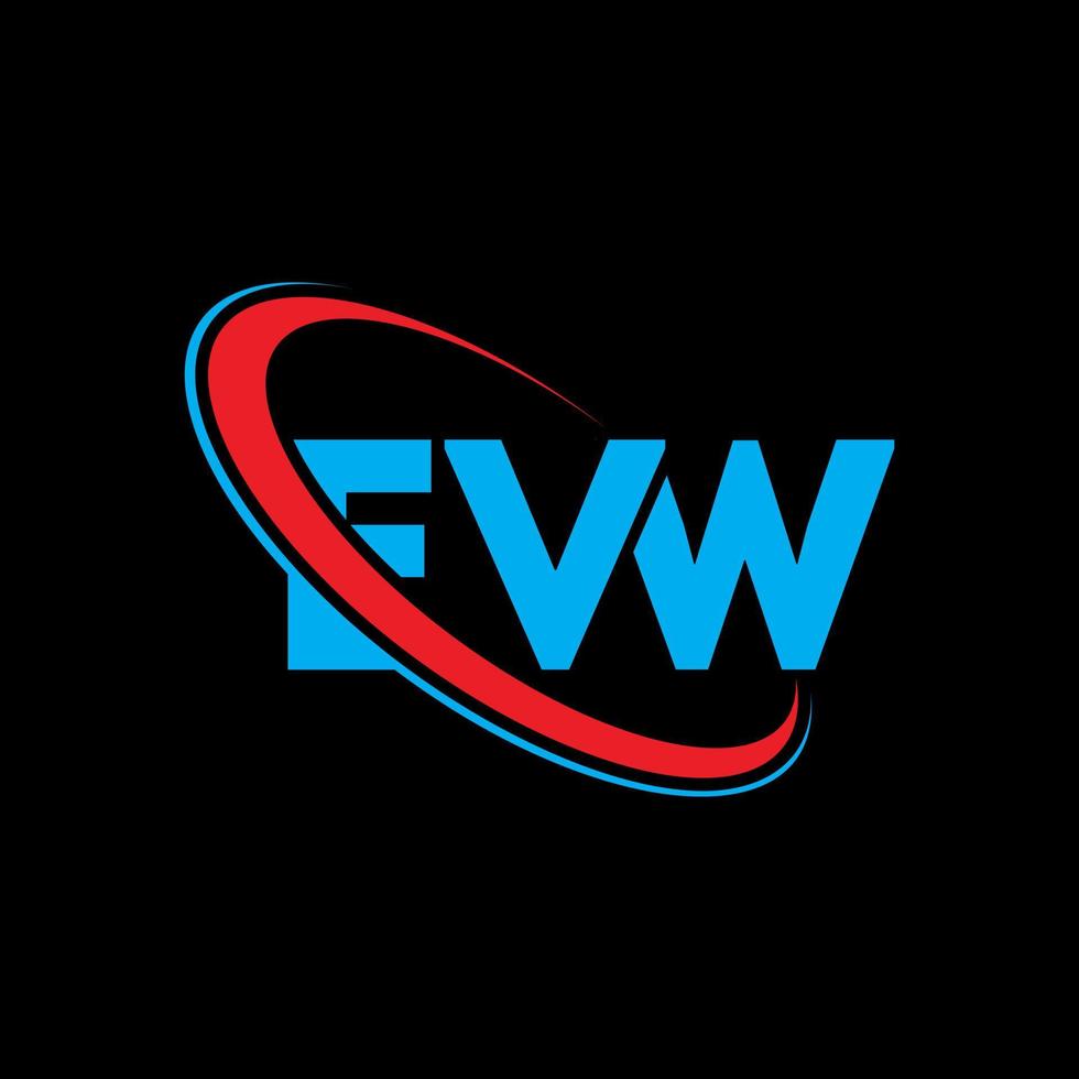 evw-logo. ev brief. evw brief logo ontwerp. initialen evw logo gekoppeld aan cirkel en hoofdletter monogram logo. evw typografie voor technologie, business en onroerend goed merk. vector