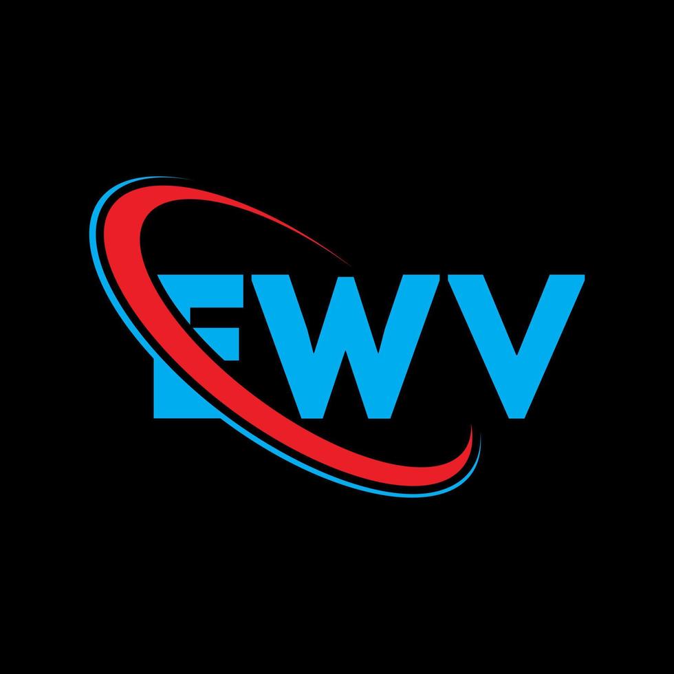 ewv-logo. ev brief. ewv brief logo ontwerp. initialen ewv logo gekoppeld aan cirkel en monogram logo in hoofdletters. ewv typografie voor technologie, business en onroerend goed merk. vector