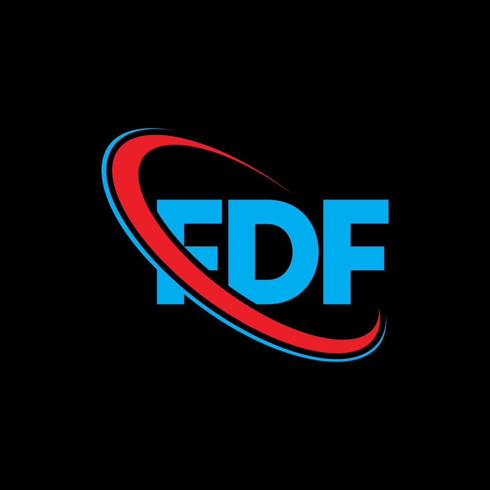 fdf-logo. fd brief. fdf brief logo ontwerp. initialen fdf-logo gekoppeld aan cirkel en monogram-logo in hoofdletters. fdf typografie voor technologie, zaken en onroerend goed merk. vector