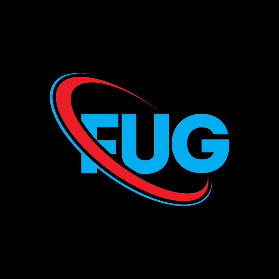 fug-logo. fug brief. fug brief logo ontwerp. initialen fug logo gekoppeld aan cirkel en hoofdletter monogram logo. fug typografie voor technologie, zaken en onroerend goed merk. vector