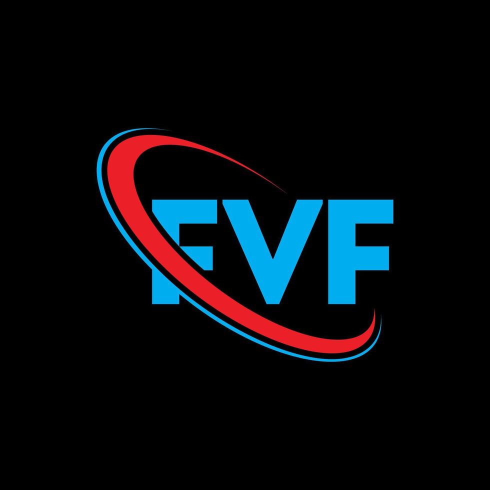 fvf-logo. fv brief. fvf brief logo ontwerp. initialen fvf-logo gekoppeld aan cirkel en monogram-logo in hoofdletters. fvf typografie voor technologie, zaken en onroerend goed merk. vector