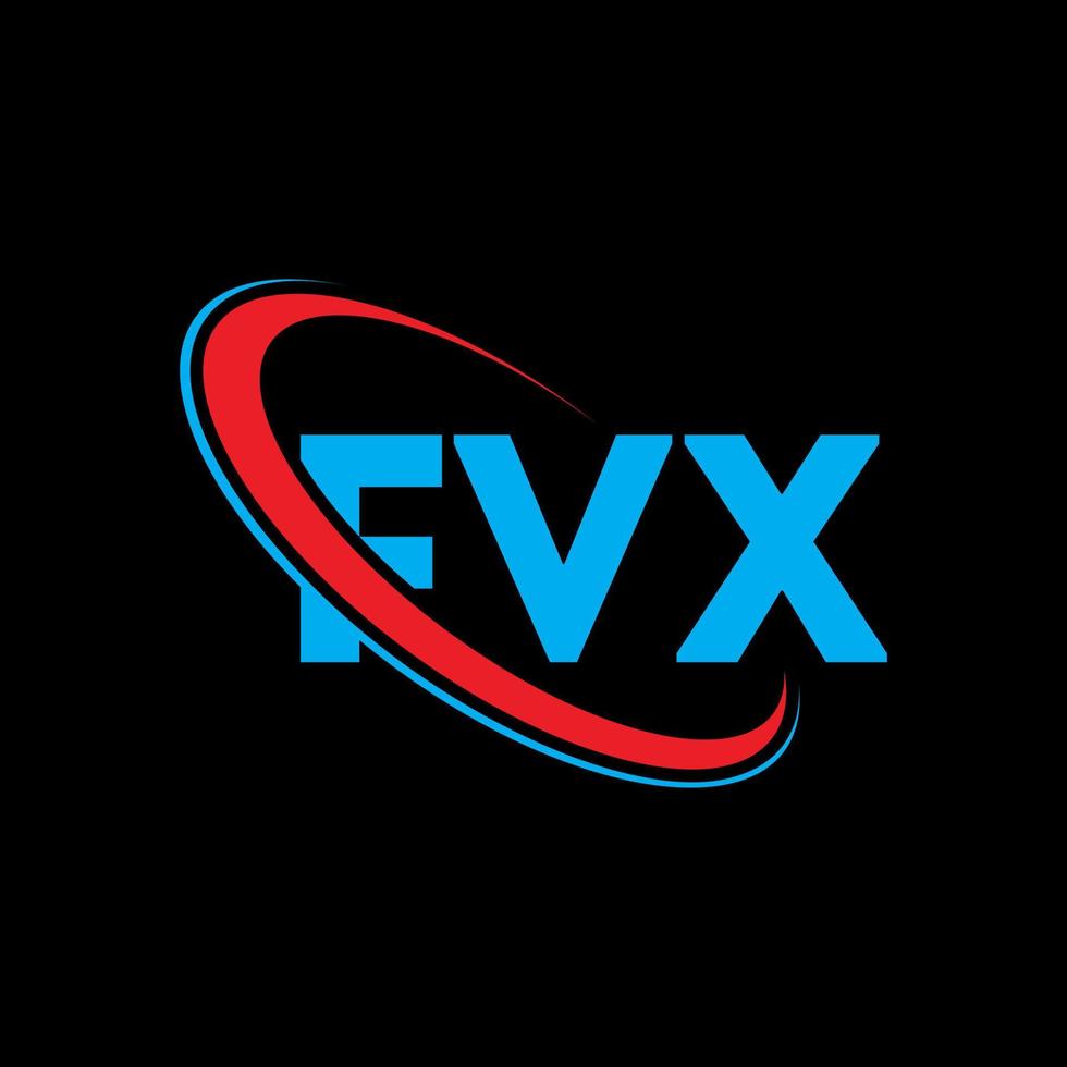 fvx-logo. fvx brief. fvx brief logo ontwerp. initialen fvx-logo gekoppeld aan cirkel en monogram-logo in hoofdletters. fvx typografie voor technologie, zaken en onroerend goed merk. vector