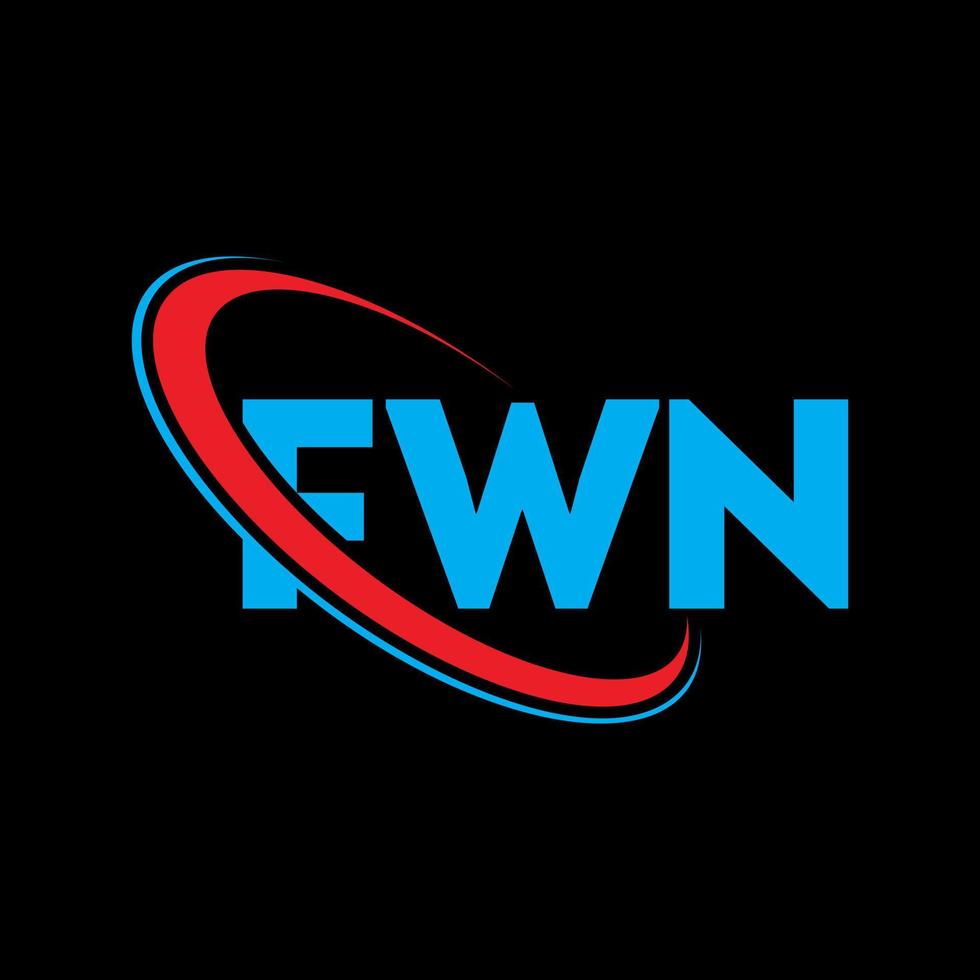 fwn-logo. fwn brief. fwn brief logo ontwerp. initialen fwn-logo gekoppeld aan cirkel en monogram-logo in hoofdletters. fwn typografie voor technologie, zaken en onroerend goed merk. vector