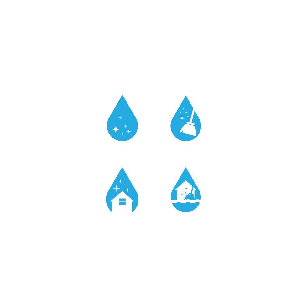schoonmaak logo icon set vector