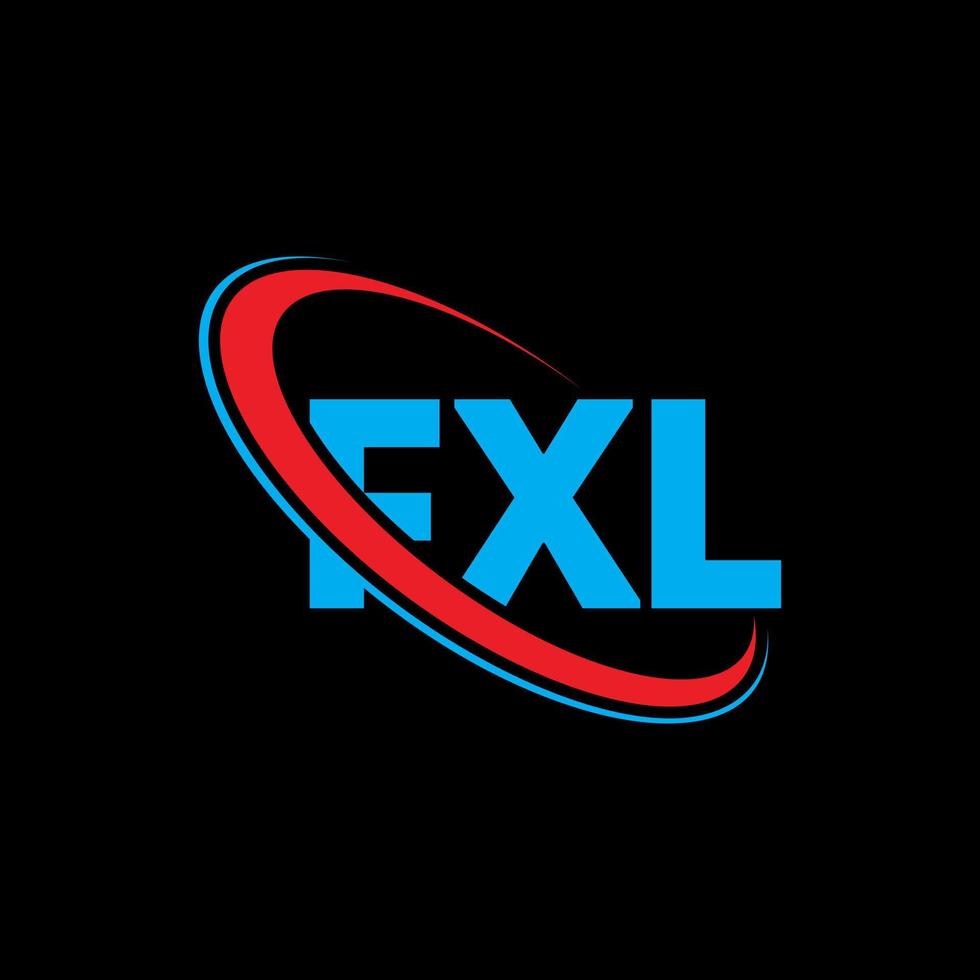 fxl-logo. fxl brief. fxl brief logo ontwerp. initialen fxl-logo gekoppeld aan cirkel en monogram-logo in hoofdletters. fxl typografie voor technologie, zaken en onroerend goed merk. vector