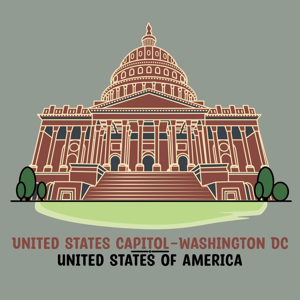 US Capitol Building Washington DC vector