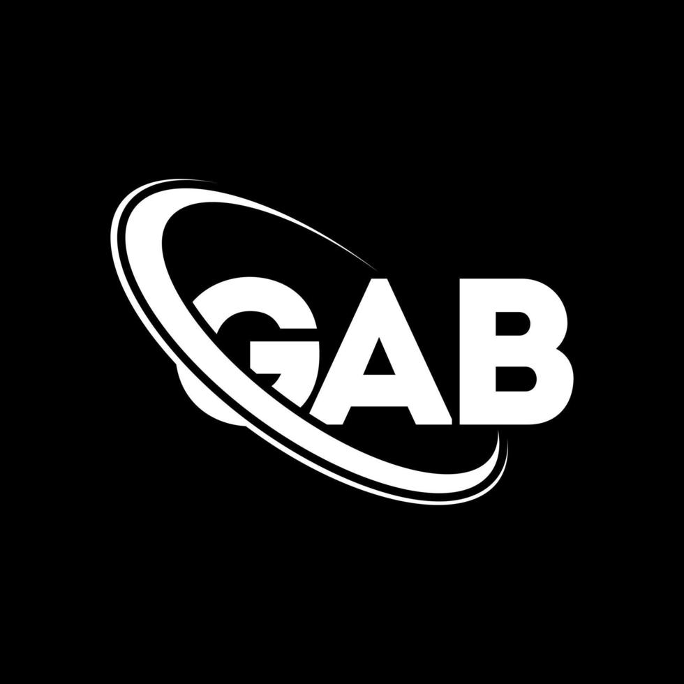 gab-logo. gab brief. gab brief logo ontwerp. initialen gab logo gekoppeld aan cirkel en hoofdletter monogram logo. gab typografie voor technologie, business en onroerend goed merk. vector