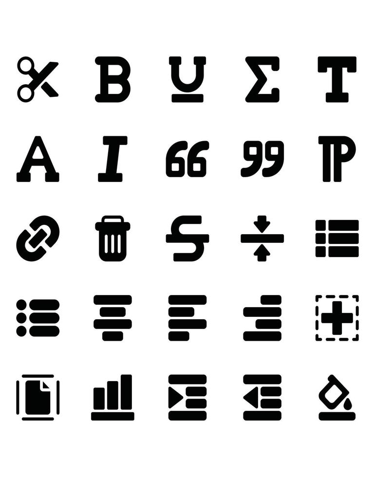tekstverwerker icon set 30 geïsoleerd op een witte achtergrond vector