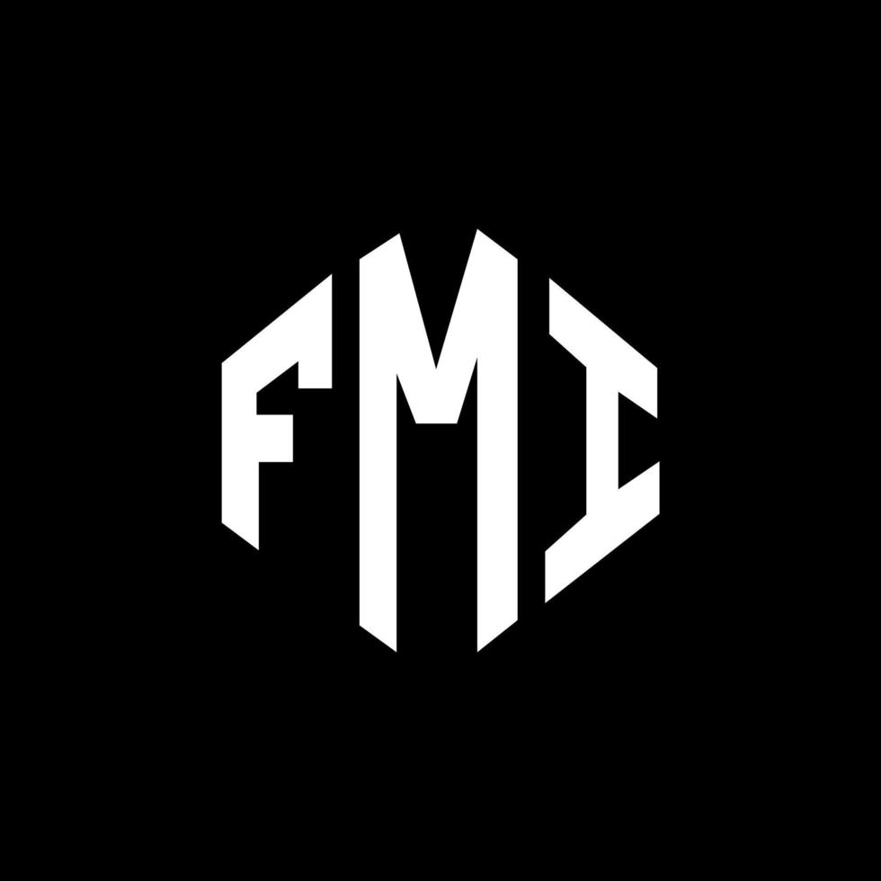 fmi letter logo-ontwerp met veelhoekvorm. fmi veelhoek en kubusvorm logo-ontwerp. fmi zeshoek vector logo sjabloon witte en zwarte kleuren. fmi-monogram, bedrijfs- en onroerendgoedlogo.