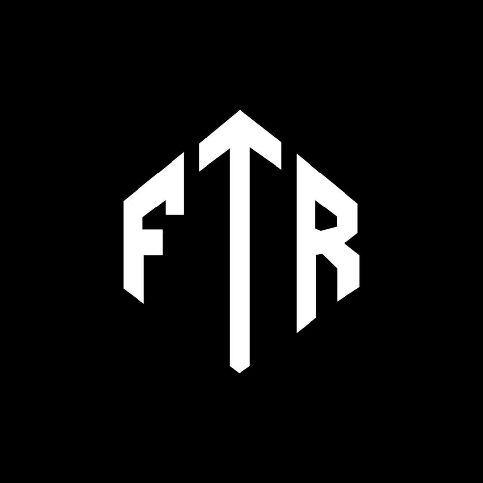 ftr letter logo-ontwerp met veelhoekvorm. ftr veelhoek en kubusvorm logo-ontwerp. ftr zeshoek vector logo sjabloon witte en zwarte kleuren. ftr-monogram, bedrijfs- en onroerendgoedlogo.