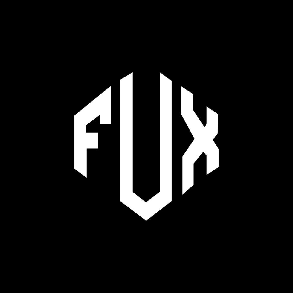 fux letter logo-ontwerp met veelhoekvorm. fux veelhoek en kubusvorm logo-ontwerp. fux zeshoek vector logo sjabloon witte en zwarte kleuren. fux-monogram, bedrijfs- en onroerendgoedlogo.